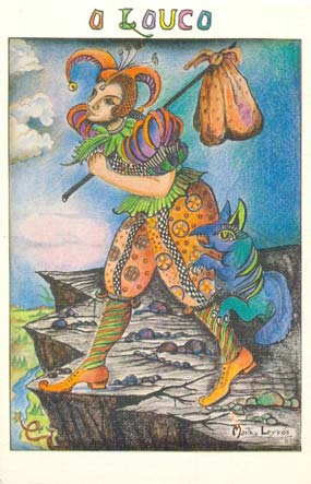 O Louco, no Tarot Namur, desenhado por Martha Leyrs