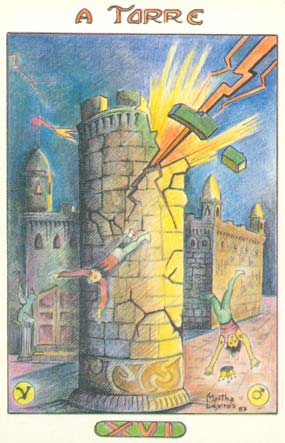 16. A Torre, no Tarot Namur, desenhado por Martha Leyrs