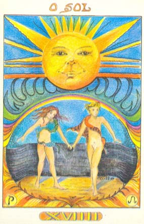 19. O Sol, no Tarot Namur, desenhado por Martha Leyrs