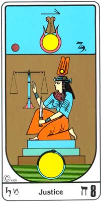 8. La Justicia (A Justia) no Tarot Egipcio da Kier