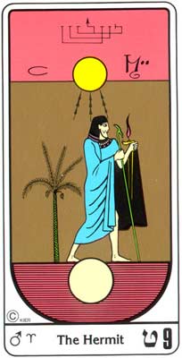 9. El Eremita (O eremita) no Tarot Egipcio da Kier