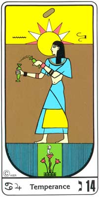 14. La Temperancia (A Temperana) no Tarot Egipcio da Kier