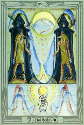 A Lua no Thoth Tarot de Crowley e Frieda Harris