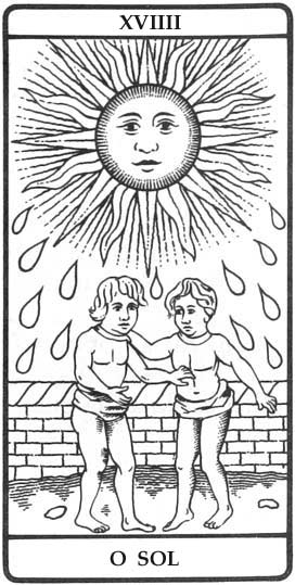 O Sol, gravura do Tar de Marselha da Ed. Pensamento