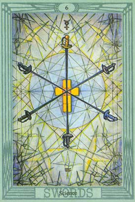 Seis de Espadas no Thoth Tarot Crowley-Harris