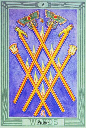 Seis de Paus no Thoth Tarot Crowley-Harris