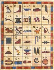 O alfabeto hierglifo do antigo Egito.