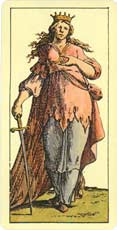 Dama de Espadas no Tarot de Mitelli (1665)