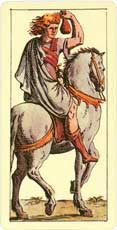 Cavaleiro de Ouros no Tarot de Mitelli (1665)