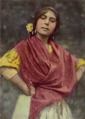 Cigana espanhola, foto do National Geographic Magazine, Maro 1917