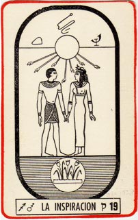A carta 19. A Inspirao (Sol) na edio de 1955 do Tarot Egipcio Kier de J. Iglesias Janeiro