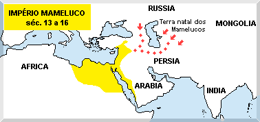 Mapa da situao dos mamelucos nos sc. 13 a 16.