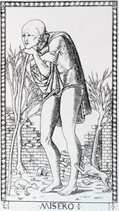 O Louco "Misero" no tarô de Mantegna