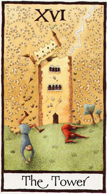A Torre no Old English Tarot de Maggie Kneen 