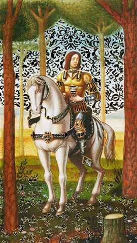 Cavaleiro de Copas no Golden Tarot Botticelli