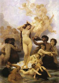 O Nascimento de Vnus, tela de de W. A. Bouguereau (1825-1905)