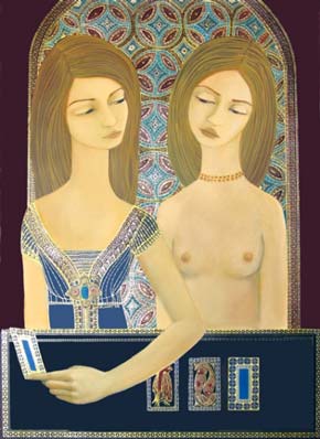 "Gemini Cards",acrlico em papel, de Mlissa Launay, 2006