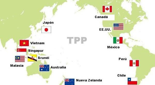Países envolvidos no Tratado Transpacífico